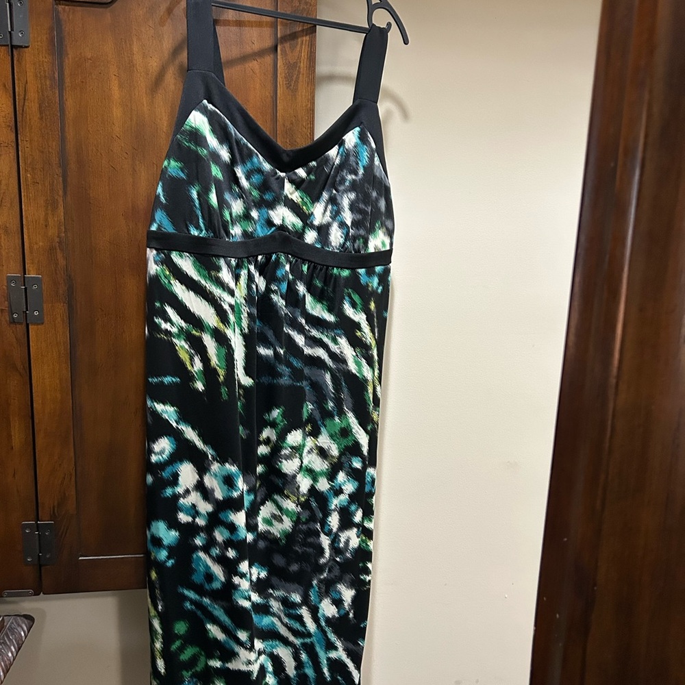 New Directions Blue Sheath Maxi Dress Thick Straps